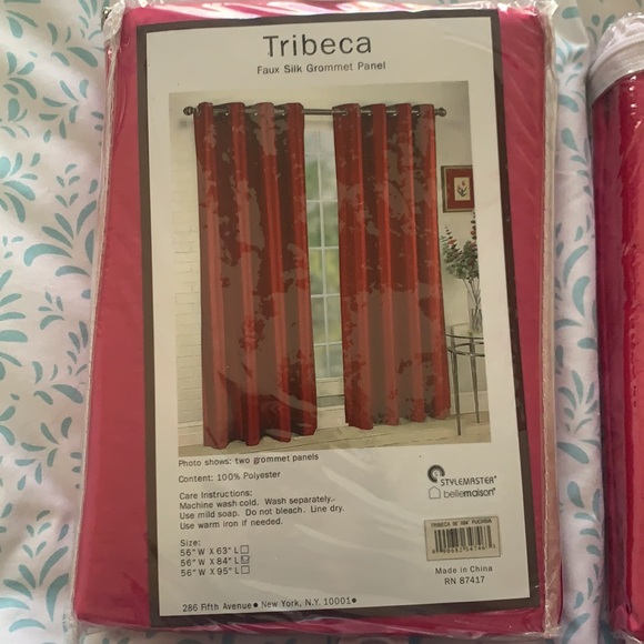 4 Pink Curtain Panels - Picture 4 of 4